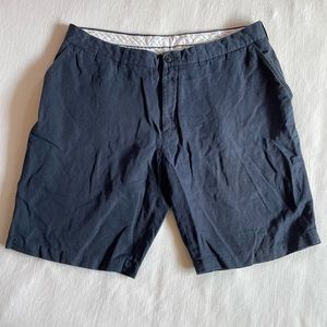 Polo RL, Silk & Linen End Shorts, Navy Blue, Preston Fit, 36